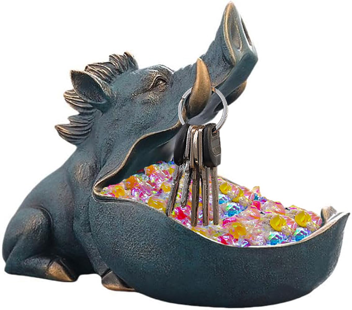 Amazon.com: CUZOKOLA Large Size Unique Wild Boar Staute Key Bowl